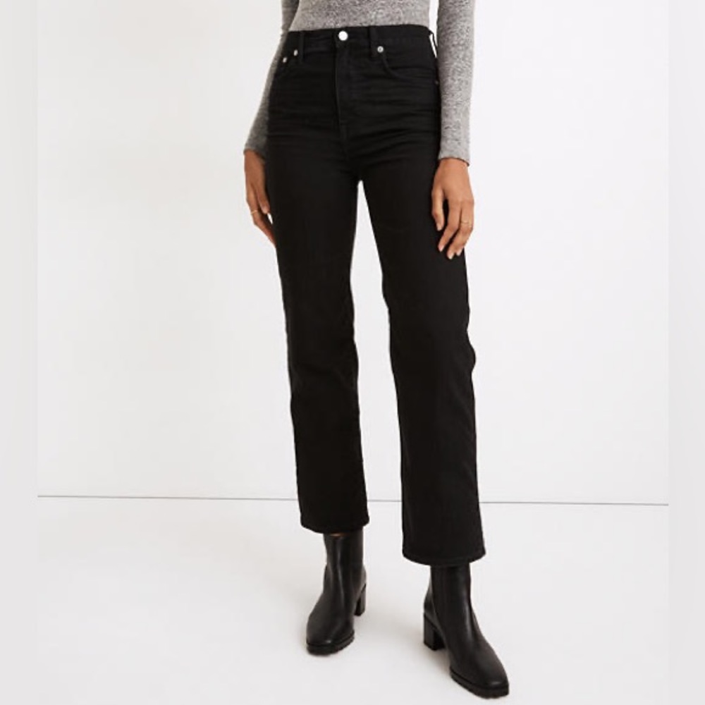 Madewell slim wide crop jeans size 27 black